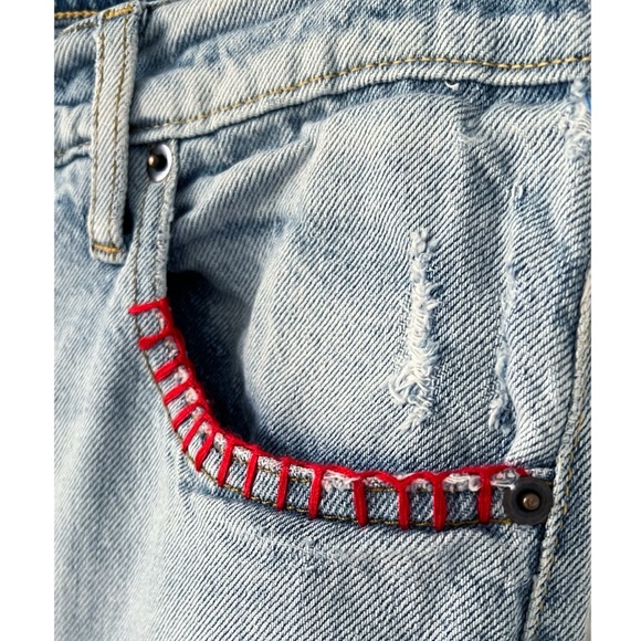 NSF HANK Blanket Stitch 5 Pocket Light Wash Denim Reflection Wash Jeans Size 28 - Picture 3 of 12